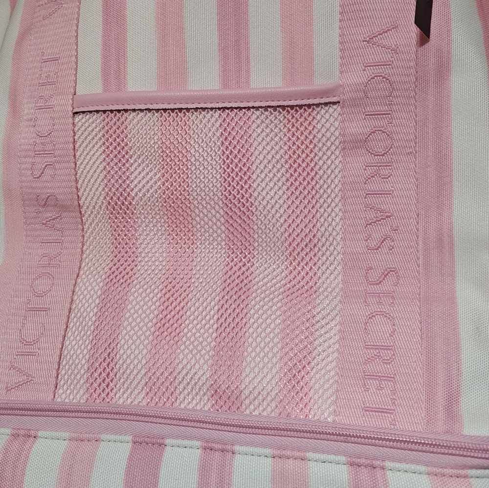 NWT Victoria's Secret Pink Striped Beach Bag - Picture 2 of 7